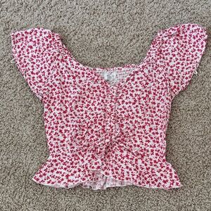 Floral Redish/hot pink Women's crop Top